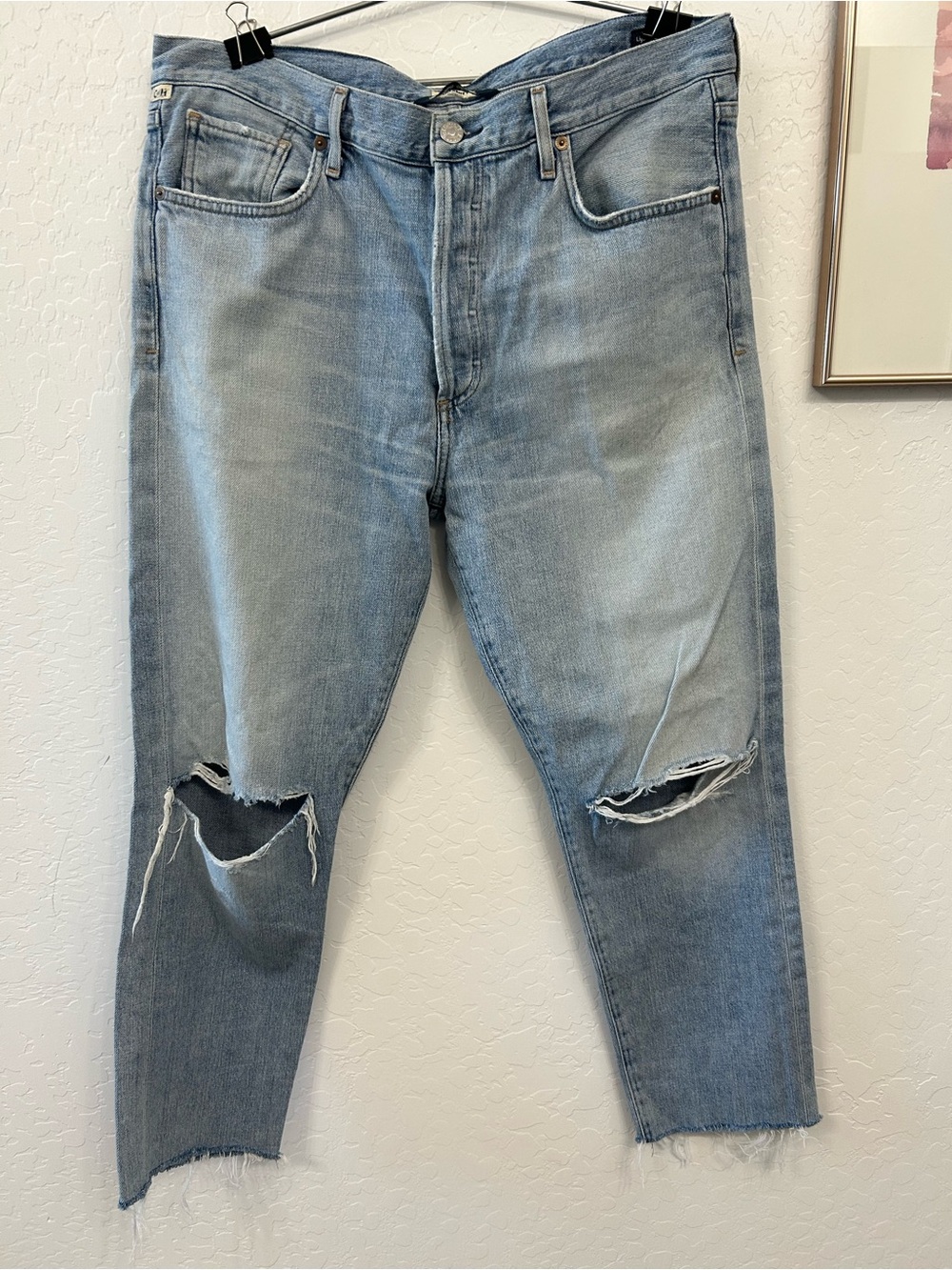 Citizens of Humanity light wash Liya high rise classic fit crop 32